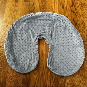 The Peanutshell Nursing Pillow Cover in Blue Minky Dot